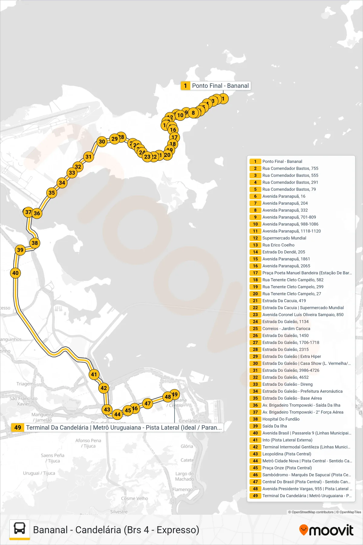 Rota e paradas da linha de ônibus SR 328 (Candelária) no mapa