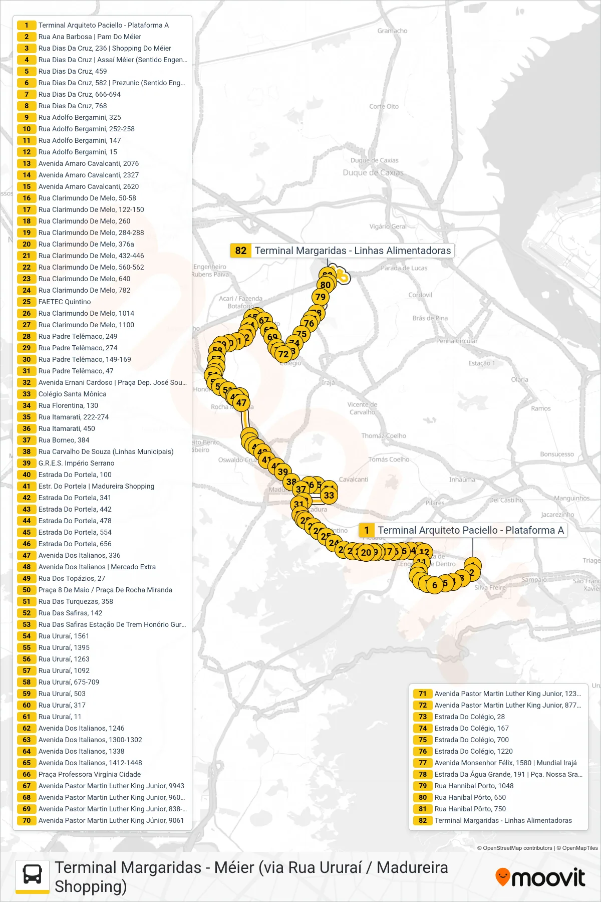 SVB 685 bus Line (Terminal Margaridas) route and stops on a map