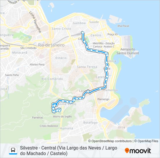 Mapa da linha SN 007 de ônibus