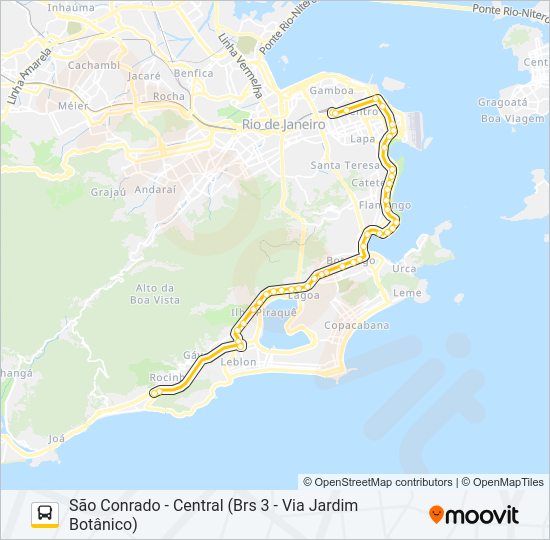 Mapa da linha SP 309 de ônibus