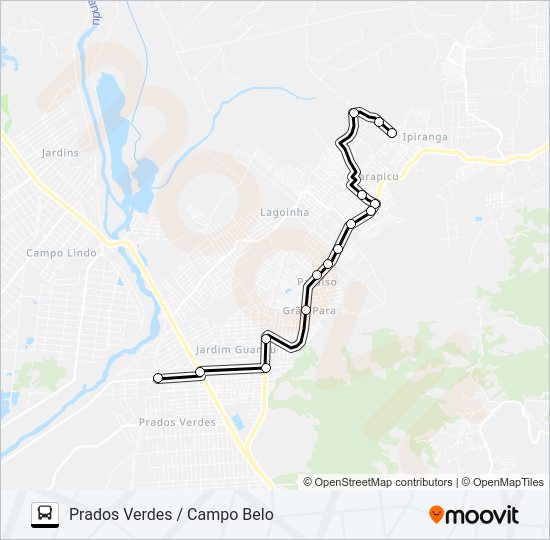 Mapa da linha 2017 de ônibus