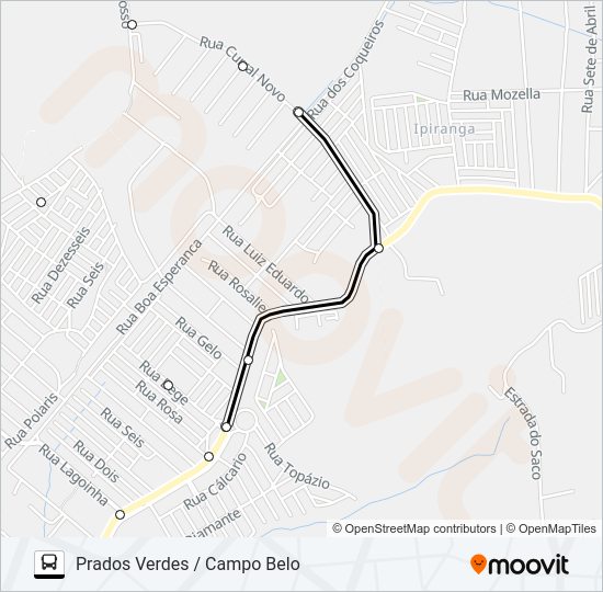 Mapa da linha 2017 de ônibus