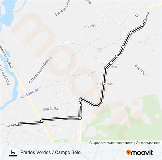 Mapa da linha 2017 de ônibus