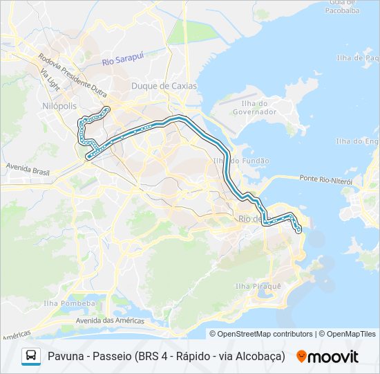 Mapa da linha SR 399 de ônibus