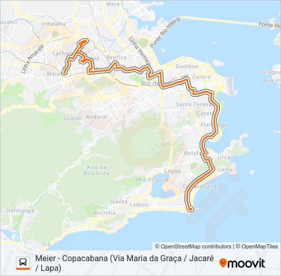 Mapa da linha SN 474 de ônibus