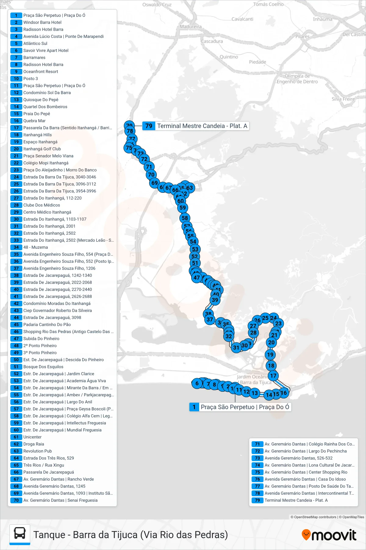 Rota e paradas da linha de ônibus SN 878 (Tanque (Via Floresta / Pinheiro) (Desvio Temporário)) no mapa