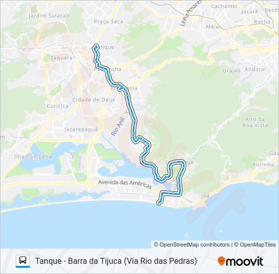 Mapa da linha SN 878 de ônibus