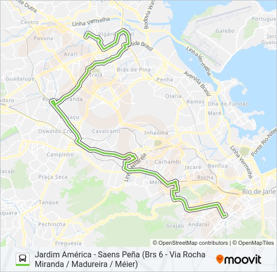 Mapa da linha SN 639 de ônibus