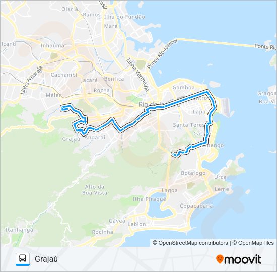 Mapa da linha SN 422 de ônibus