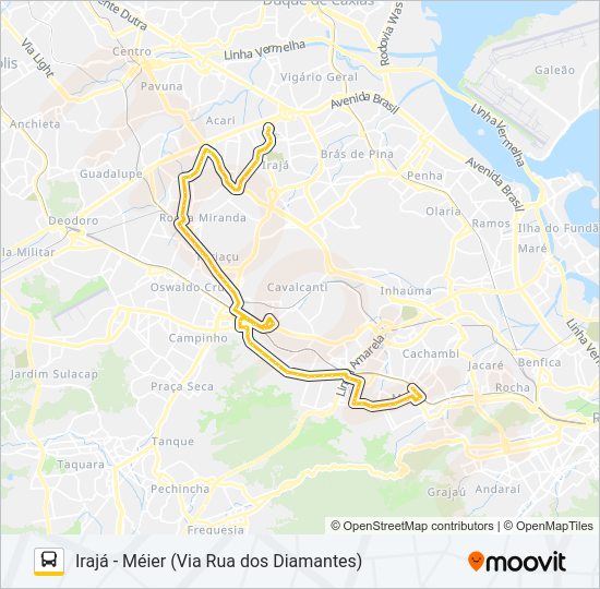 Mapa da linha SN 685 de ônibus