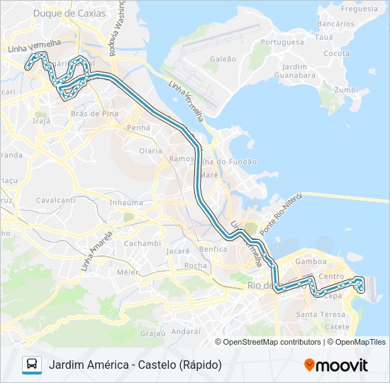 Mapa da linha SR 342 de ônibus
