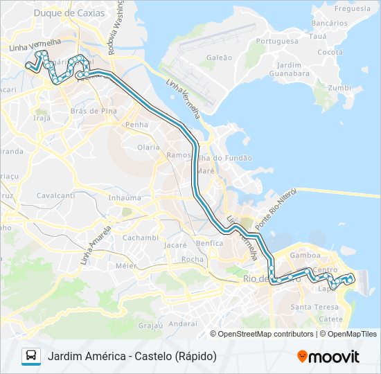 Mapa da linha SR 342 de ônibus