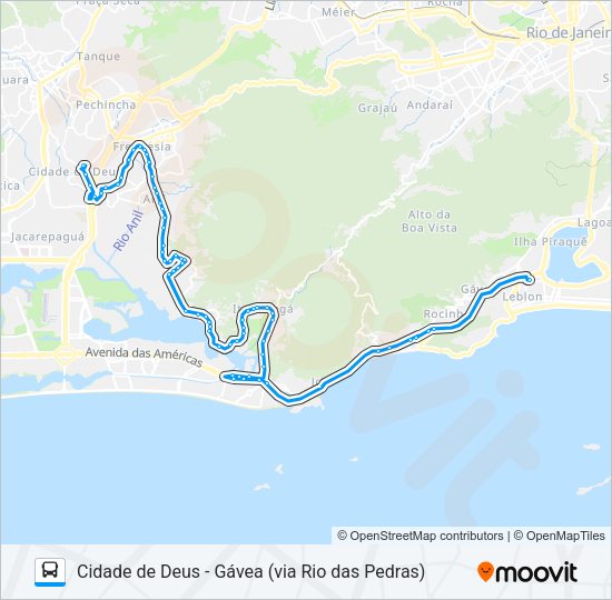 Mapa da linha SN 550 de ônibus