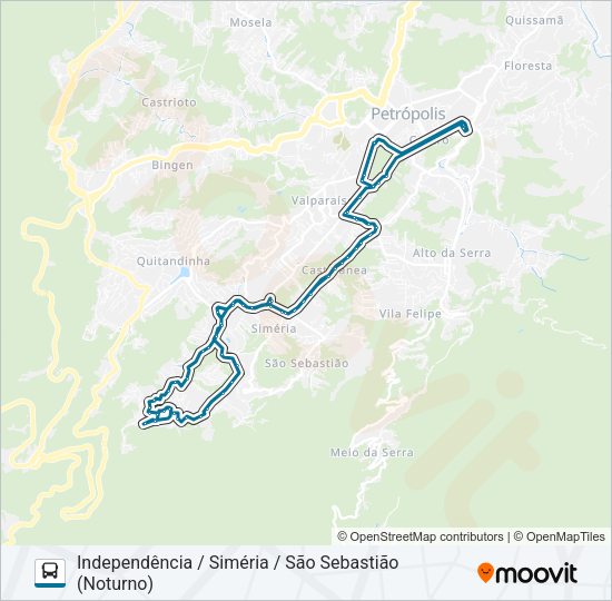 Mapa da linha 177 de ônibus