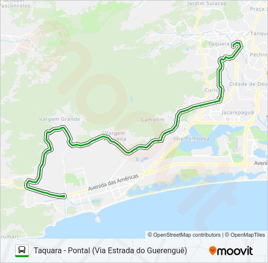 Mapa da linha SN 810 de ônibus