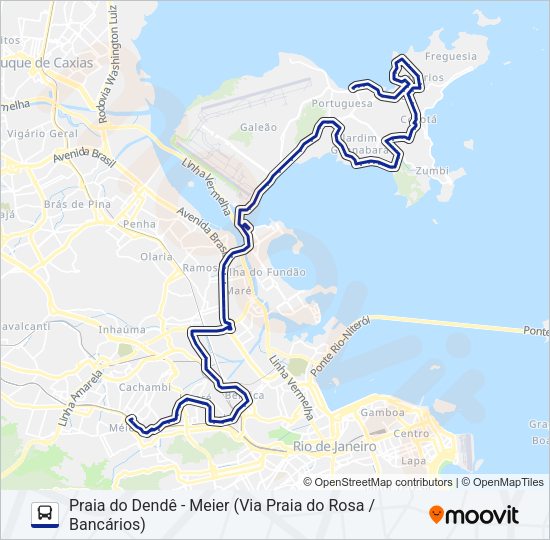 Mapa da linha SN 696 de ônibus