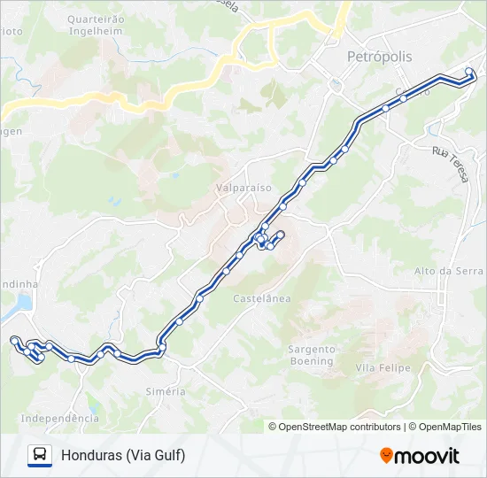 645 Bus Line Map