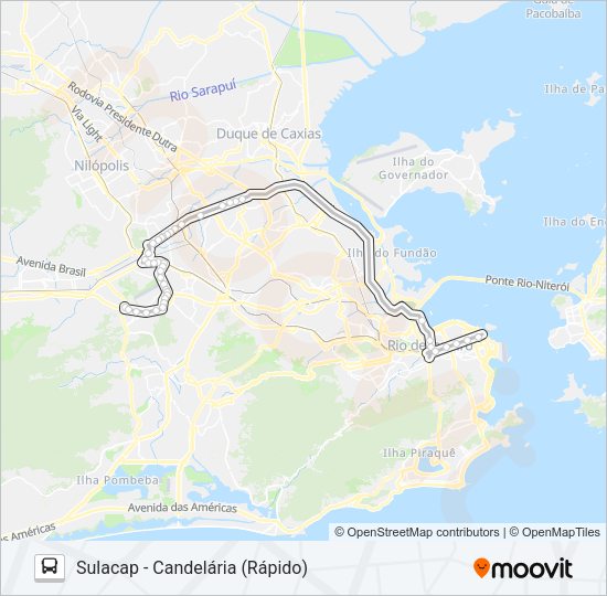 Mapa da linha SR 300 de ônibus