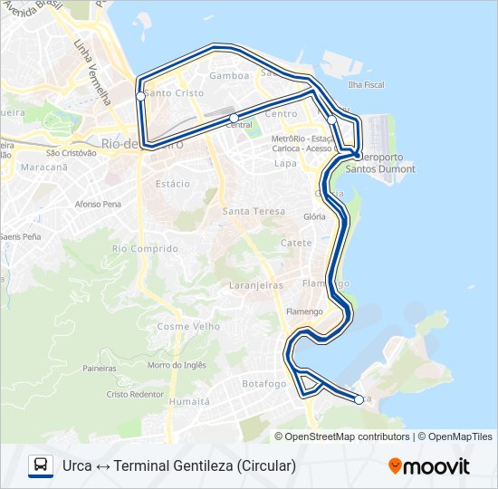 Mapa da linha INTERCAMPI 5 de ônibus