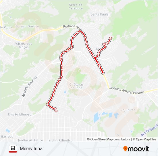 Mapa da linha E26 de ônibus