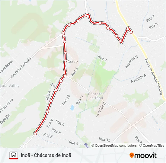 Mapa de E27 de autobús