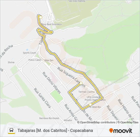 Mapa da linha KOMBI de ônibus