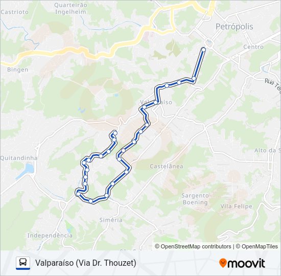 Mapa da linha 643 de ônibus