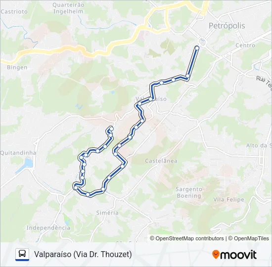 Mapa de 643 de autobús