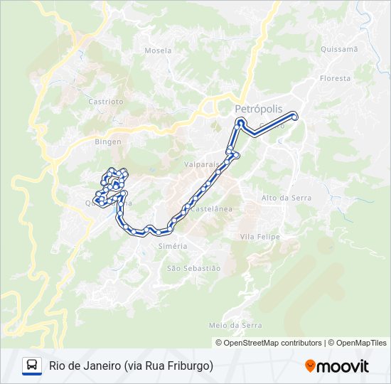 Mapa da linha 660 de ônibus