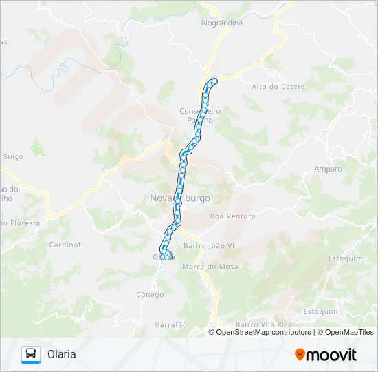 10E Bus Line Map