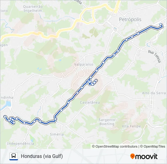 645 Bus Line Map