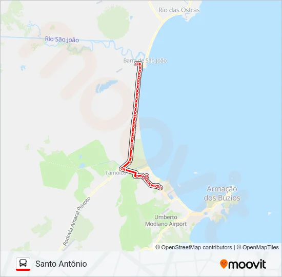 364 SANTO ANTÔNIO / MARIA JOAQUINA (VIA CAMPOS NOVOS) Bus Line Map