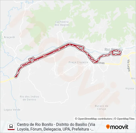 BASÍLIO/PQ. INDIANO/PQ. ACÁCIAS Bus Line Map