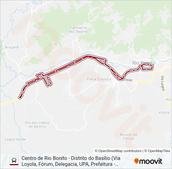 BASÍLIO/PQ. INDIANO/PQ. ACÁCIAS Bus Line Map