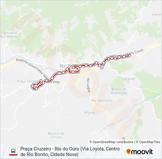 PÇA. CRUZEIRO - RIO DO OURO Bus Line Map