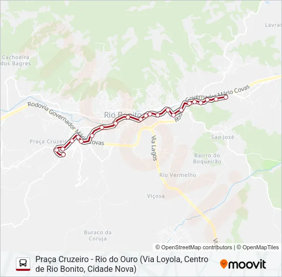 PÇA. CRUZEIRO - RIO DO OURO Bus Line Map