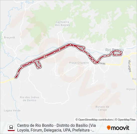 BASÍLIO / PQ. INDIANO / PQ. ACÁCIAS Bus Line Map