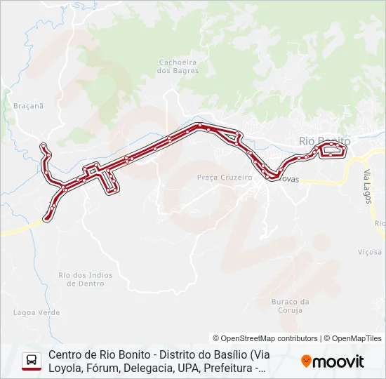 BASÍLIO / PQ. INDIANO / PQ. ACÁCIAS Bus Line Map