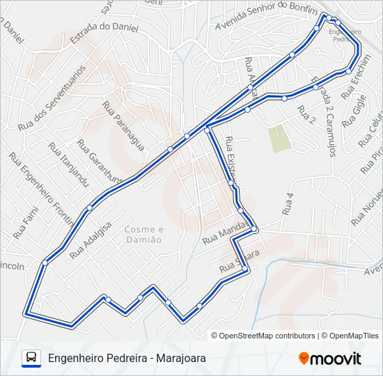 LINHA AZUL Bus Line Map