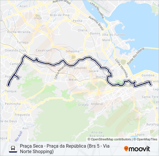 Mapa da linha 371 de ônibus