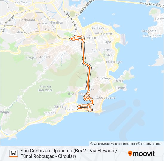 Mapa da linha 461 de ônibus