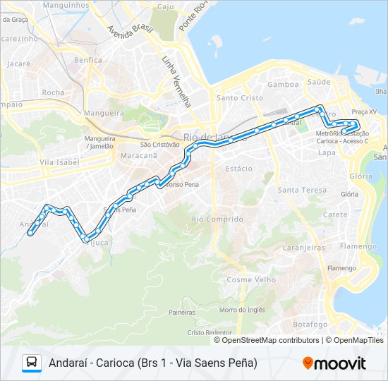 Mapa da linha 217 de ônibus