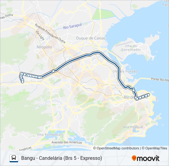 Mapa da linha 369 de ônibus