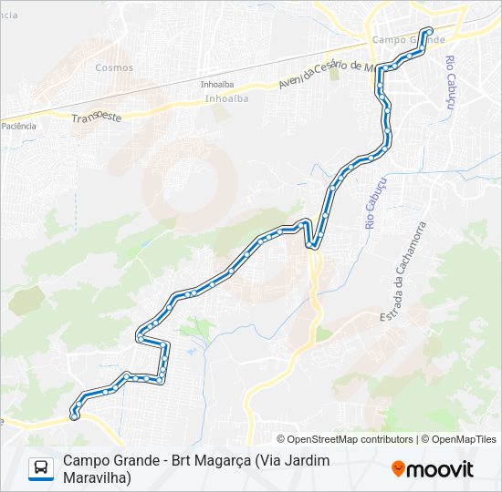 Mapa da linha 838 de ônibus