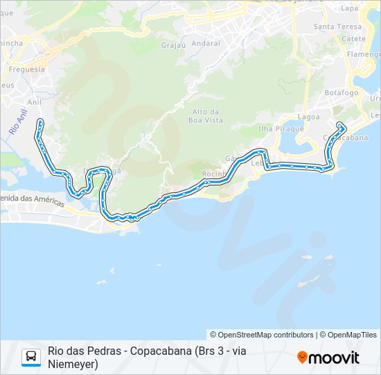 Mapa da linha 557 de ônibus