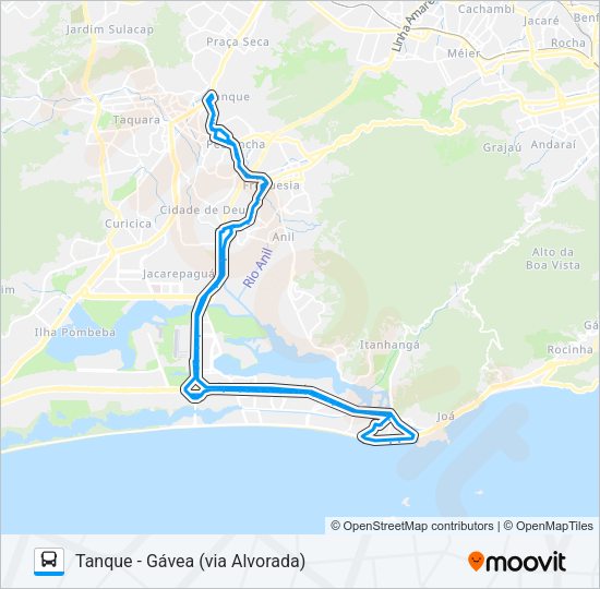 Mapa da linha 565 de ônibus