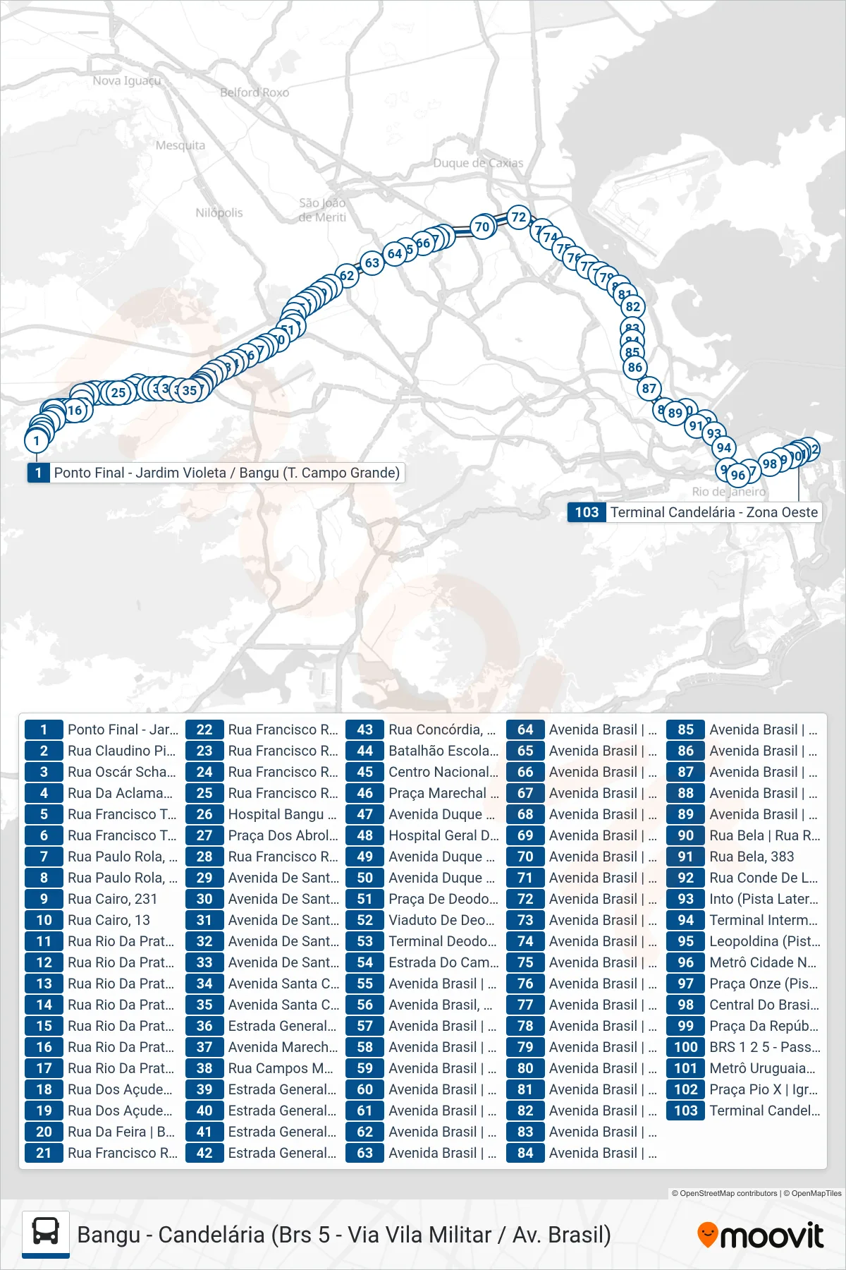 Rota e paradas da linha de ônibus 393 (Candelária (Parador)) no mapa