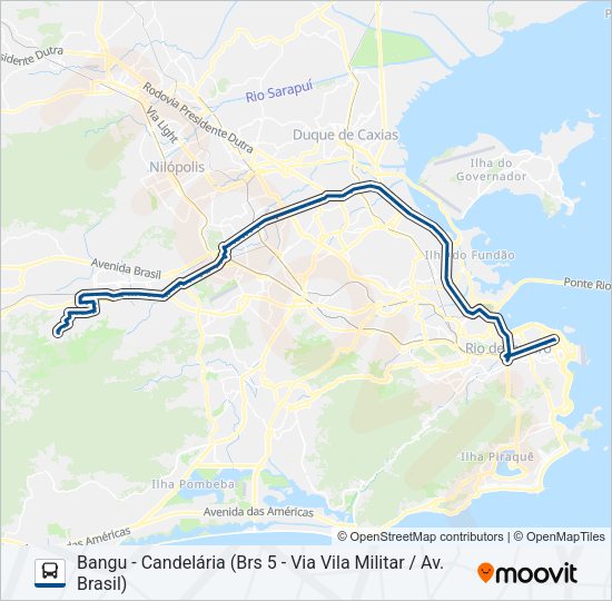 Mapa da linha 393 de ônibus