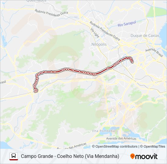 Mapa da linha 770 de ônibus