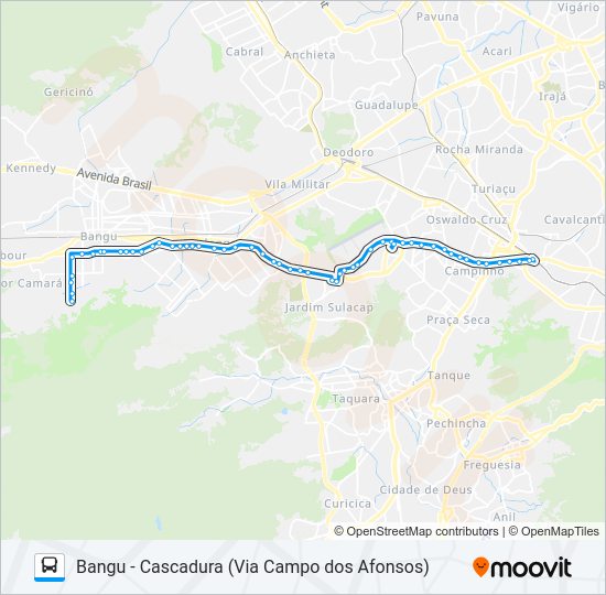 Mapa da linha 745 de ônibus